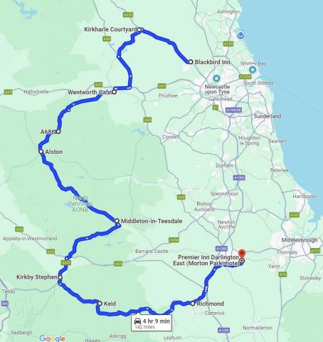 Map of Saturday Route